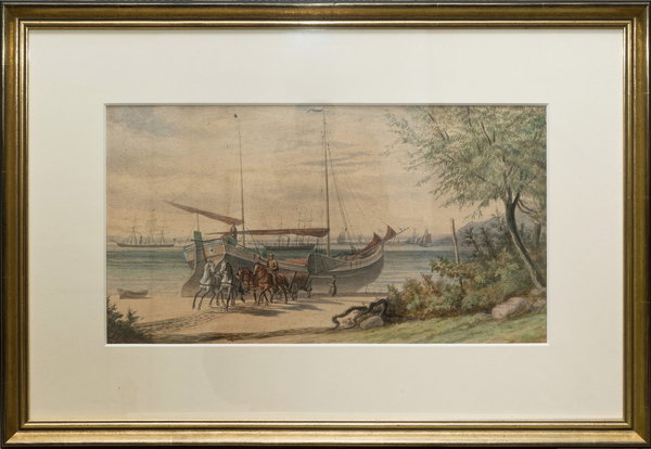 Unbekannter Künstler - Elbufer bei Blankenese um 1860