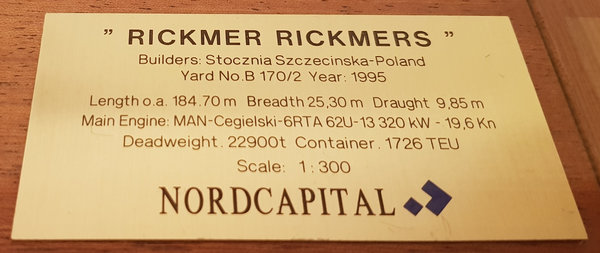 Werftmodell "MS RICKMER RICKMERS"