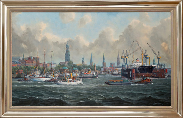 Fred Müller - Panorama vom Hamburger Hafen