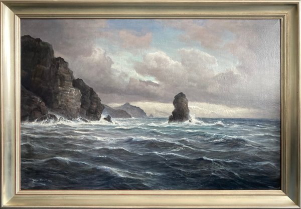 Johannes Holst - Felsenküste von Island mit Nordatlantik