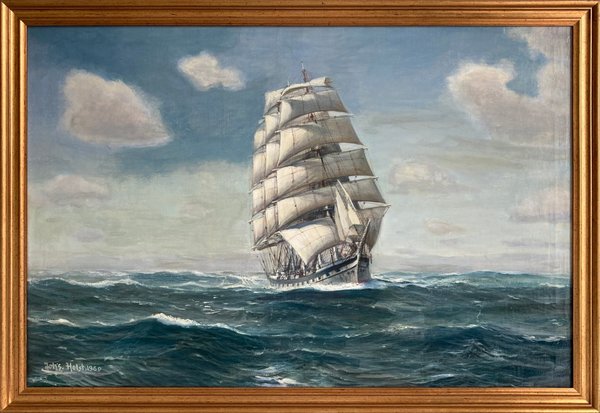 Johannes Holst - Vollschiff unter voller Besegelung auf Heimatkurs